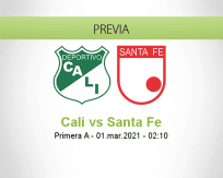 Pronóstico Cali Santa Fe (28 febrero 2021)