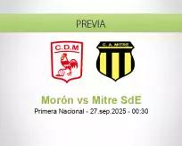 Pronóstico Morón Mitre SdE (27 septiembre 2025)