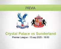 Pronóstico Crystal Palace Sunderland (13 septiembre 2025)