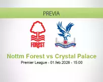 Pronóstico Nottm Forest Crystal Palace (01 febrero 2026)