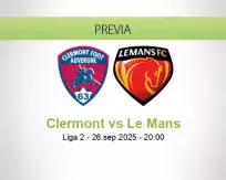 Pronóstico Clermont Le Mans (26 septiembre 2025)