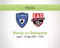 Pronóstico Bastia Guingamp (30 agosto 2025)