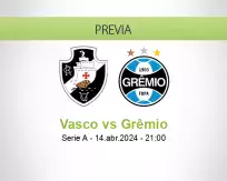 Pronóstico Vasco Grêmio (14 abril 2024)