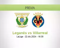 Pronóstico Leganés Villarreal (22 diciembre 2024)