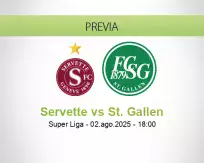 Pronóstico Servette St. Gallen (02 agosto 2025)