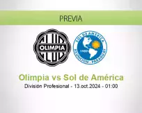 Pronóstico Olimpia Sol de América (12 octubre 2024)