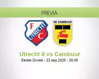 Pronóstico Utrecht II Cambuur (22 septiembre 2025)