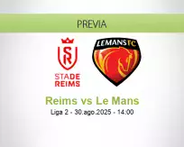 Pronóstico Reims Le Mans (30 agosto 2025)