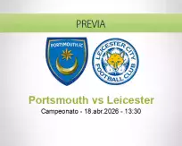 Pronóstico Portsmouth Leicester (18 abril 2026)