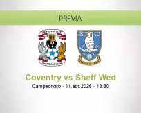 Pronóstico Coventry Sheff Wed (11 abril 2026)