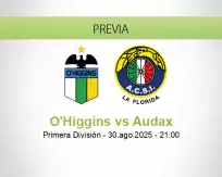 Pronóstico O'Higgins Audax (30 agosto 2025)