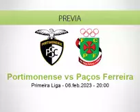 Pronóstico Portimonense Paços Ferreira (06 febrero 2023)
