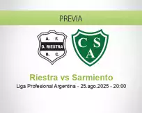 Pronóstico Riestra Sarmiento (25 agosto 2025)