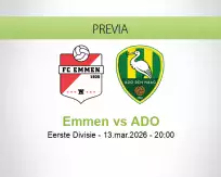 Pronóstico Emmen ADO (13 marzo 2026)