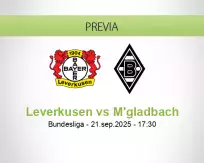 Pronóstico Leverkusen M'gladbach (21 septiembre 2025)