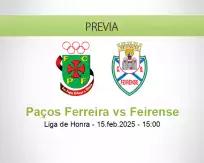 Pronóstico Paços Ferreira Feirense (15 febrero 2025)