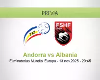 Pronóstico Andorra Albania (13 noviembre 2025)