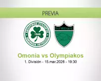 Pronóstico Omonia Olympiakos (15 marzo 2026)