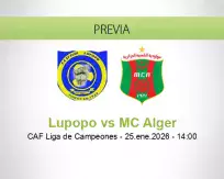 Pronóstico Lupopo MC Alger (25 enero 2026)