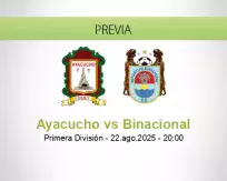 Pronóstico Ayacucho Binacional (22 agosto 2025)