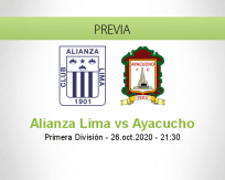 Pronóstico Alianza Lima Ayacucho (26 octubre 2020)