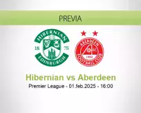 Pronóstico Hibernian Aberdeen (01 febrero 2025)