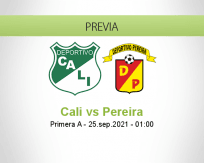Pronóstico Cali Pereira (24 septiembre 2021)