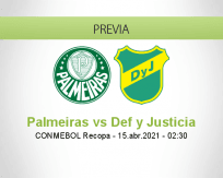 Pronóstico Palmeiras Def y Justicia (14 abril 2021)
