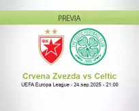 Pronóstico Crvena Zvezda Celtic (24 septiembre 2025)