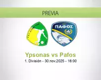 Pronóstico Ypsonas Pafos (30 noviembre 2025)