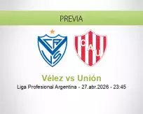 Pronóstico Vélez Unión (27 abril 2026)