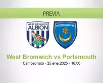 Pronóstico West Bromwich Portsmouth (25 enero 2025)