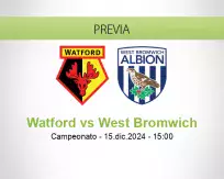 Pronóstico Watford West Bromwich (15 diciembre 2024)