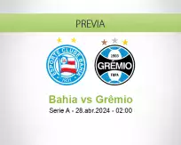 Pronóstico Bahia Grêmio (27 abril 2024)