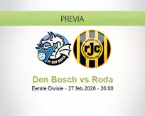Pronóstico Den Bosch Roda (27 febrero 2026)