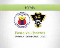 Pronóstico Pasto Llaneros (08 marzo 2025)