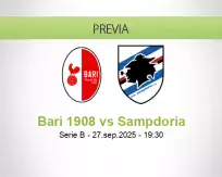 Pronóstico Bari 1908 Sampdoria (27 septiembre 2025)