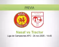 Pronóstico Nasaf Tractor (24 noviembre 2025)