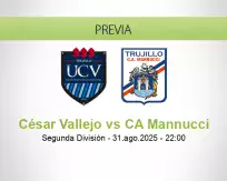 Pronóstico César Vallejo CA Mannucci (31 agosto 2025)