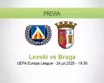 Pronóstico Levski Braga (24 julio 2025)