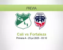 Pronóstico Cali Fortaleza (24 julio 2025)