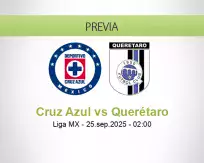 Pronóstico Cruz Azul Querétaro (24 septiembre 2025)