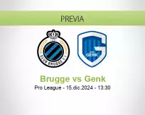 Pronóstico Brugge Genk (15 diciembre 2024)