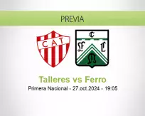 Pronóstico Talleres Ferro (27 octubre 2024)