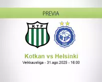Pronóstico Kotkan Helsinki (31 agosto 2025)