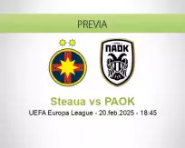 Pronóstico Steaua PAOK (20 febrero 2025)