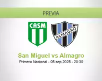 Pronóstico San Miguel Almagro (05 septiembre 2025)
