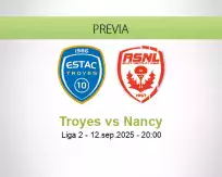 Pronóstico Troyes Nancy (12 septiembre 2025)