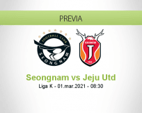 Pronóstico Seongnam Jeju Utd (01 marzo 2021)