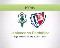 Pronóstico Jablonec Pardubice (14 septiembre 2025)